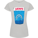 Jaws Funny Parody Dentures Skull Teeth Womens Petite Cut T-Shirt Sports Grey