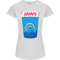 Jaws Funny Parody Dentures Skull Teeth Womens Petite Cut T-Shirt White