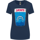 Jaws Funny Parody Dentures Skull Teeth Womens Wider Cut T-Shirt Navy Blue