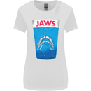 Jaws Funny Parody Dentures Skull Teeth Womens Wider Cut T-Shirt White