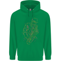 Jazz Colourful Saxophone Player Childrens Kids Hoodie Irish Green
