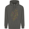 Jazz Colourful Saxophone Player Childrens Kids Hoodie Storm Grey