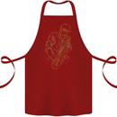 Jazz Colourful Saxophone Player Cotton Apron 100% Organic Maroon