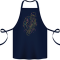Jazz Colourful Saxophone Player Cotton Apron 100% Organic Navy Blue