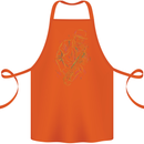 Jazz Colourful Saxophone Player Cotton Apron 100% Organic Orange