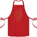 Jazz Colourful Saxophone Player Cotton Apron 100% Organic Red