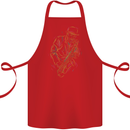 Jazz Colourful Saxophone Player Cotton Apron 100% Organic Red