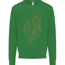 Jazz Colourful Saxophone Player Kids Sweatshirt Jumper Irish Green