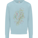 Jazz Colourful Saxophone Player Kids Sweatshirt Jumper Light Blue
