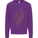 Jazz Colourful Saxophone Player Kids Sweatshirt Jumper Purple