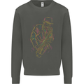 Jazz Colourful Saxophone Player Kids Sweatshirt Jumper Storm Grey