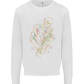 Jazz Colourful Saxophone Player Kids Sweatshirt Jumper White