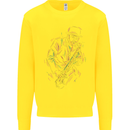 Jazz Colourful Saxophone Player Kids Sweatshirt Jumper Yellow