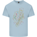 Jazz Colourful Saxophone Player Kids T-Shirt Childrens Light Blue