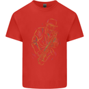 Jazz Colourful Saxophone Player Kids T-Shirt Childrens Red