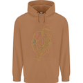 Jazz Colourful Saxophone Player Mens 80% Cotton Hoodie Caramel Latte