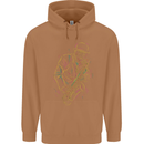 Jazz Colourful Saxophone Player Mens 80% Cotton Hoodie Caramel Latte
