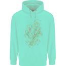 Jazz Colourful Saxophone Player Mens 80% Cotton Hoodie Peppermint