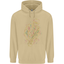 Jazz Colourful Saxophone Player Mens 80% Cotton Hoodie Sand