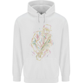Jazz Colourful Saxophone Player Mens 80% Cotton Hoodie White
