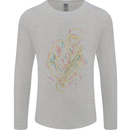 Jazz Colourful Saxophone Player Mens Long Sleeve T-Shirt Sports Grey