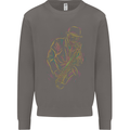 Jazz Colourful Saxophone Player Mens Sweatshirt Jumper Charcoal