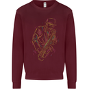Jazz Colourful Saxophone Player Mens Sweatshirt Jumper Maroon