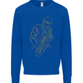 Jazz Colourful Saxophone Player Mens Sweatshirt Jumper Royal Blue