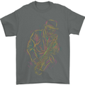 Jazz Colourful Saxophone Player Mens T-Shirt Cotton Gildan Charcoal
