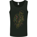 Jazz Colourful Saxophone Player Mens Vest Tank Top Black