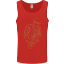 Jazz Colourful Saxophone Player Mens Vest Tank Top Red