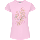 Jazz Colourful Saxophone Player Womens Petite Cut T-Shirt Light Pink