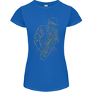 Jazz Colourful Saxophone Player Womens Petite Cut T-Shirt Royal Blue