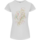 Jazz Colourful Saxophone Player Womens Petite Cut T-Shirt White
