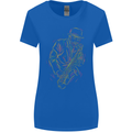 Jazz Colourful Saxophone Player Womens Wider Cut T-Shirt Royal Blue