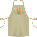 Jazz Lover Musical Instruments Guitar Cotton Apron 100% Organic Khaki