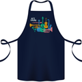 Jazz Lover Musical Instruments Guitar Cotton Apron 100% Organic Navy Blue