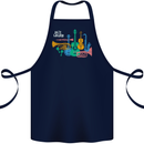 Jazz Lover Musical Instruments Guitar Cotton Apron 100% Organic Navy Blue