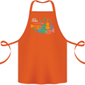 Jazz Lover Musical Instruments Guitar Cotton Apron 100% Organic Orange