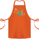 Jazz Lover Musical Instruments Guitar Cotton Apron 100% Organic Orange