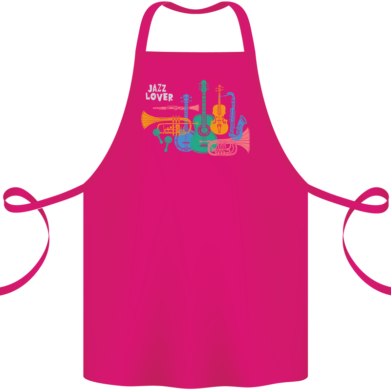 Jazz Lover Musical Instruments Guitar Cotton Apron 100% Organic Pink