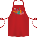 Jazz Lover Musical Instruments Guitar Cotton Apron 100% Organic Red