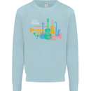 Jazz Lover Musical Instruments Guitar Kids Sweatshirt Jumper Light Blue