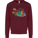 Jazz Lover Musical Instruments Guitar Kids Sweatshirt Jumper Maroon