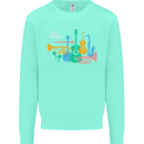 Jazz Lover Musical Instruments Guitar Kids Sweatshirt Jumper Peppermint