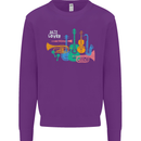 Jazz Lover Musical Instruments Guitar Kids Sweatshirt Jumper Purple