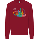 Jazz Lover Musical Instruments Guitar Kids Sweatshirt Jumper Red