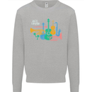 Jazz Lover Musical Instruments Guitar Kids Sweatshirt Jumper Sports Grey