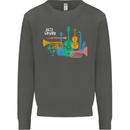 Jazz Lover Musical Instruments Guitar Kids Sweatshirt Jumper Storm Grey