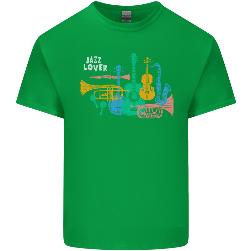 Jazz Lover Musical Instruments Guitar Kids T-Shirt Childrens Irish Green